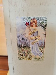 Ole Plantation Handpainted Cabinet Jean Oates Vtg Cupboard Farmhouse Country