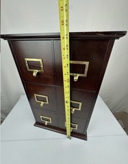 Vintage Style Card Catalog Cabinet 6 Drawer Wood Apothecary Storage Organizer