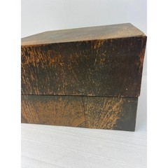 Vintage Green Wood 3 Drawer File Cabinet Rustic Industrial Storage Card Catalog