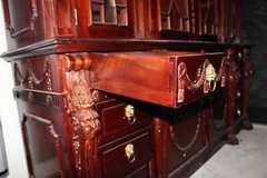 One-of-a-Kind Hand-Carved Mahogany Cabinet – Exquisite Craftsmanship and Timeles