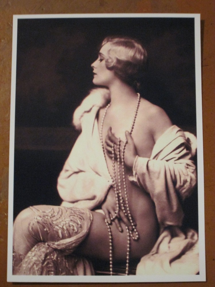 Set of 3 Sepia art deco photos of tasteful Ziegfeld Follies Dancers. 7 + 5 inch