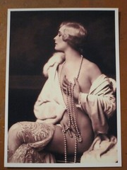 Set of 3 Sepia art deco photos of tasteful Ziegfeld Follies Dancers. 7 + 5 inch