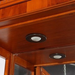 Antique Mahogany & Satinwood Two Door China Cabinet C1920