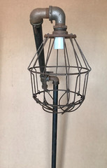 VTG 63″ Tall Steampunk Industrial House Shop Garage Birdcage Floor Lamp 1015-26B
