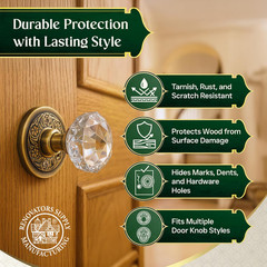 Victorian Antique Brass Cabinet Knob Rosette Set of 3 – Tarnish Free
