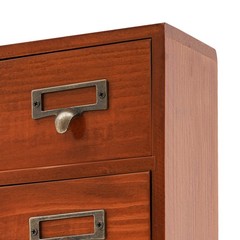 Vintage 16 Drawers Tabletop Library Card Catalog Cabinet Apothecary Storage Box