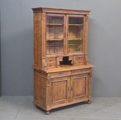 Antique Eastern European Pine Stepback China Cabinet Sideboard Hutch