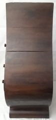 Antique 5 Drawer Chest Oriental Style Triangle Shape Wooden Hand Crafted 36 in