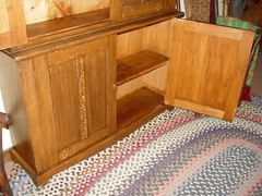 19th c. Butternut Grain Decorated 3 Piece Stacked, Graduating Cabinet