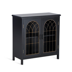 Black Accent Cabinet with 2 Doors Wooden Storage Cabinet Sideboard Buffet