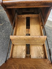 Early 1900’s Globe Tiger Oak 3 Drawer File Cabinet Restored