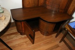 Original Vintage Art Deco Corner Hutch made in Brooklyn, NY from the 1930s