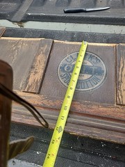 Vintage Clark’s Wood O.N.T. Spool Cabinet Back Piece Part With Insignia