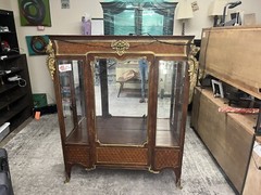French Ormolu Inlaid Marquetry Vitrine