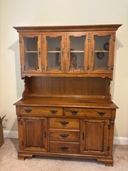 Tell City Furniture vintage/antique china hutch. Solid Maple, 52”W, 19”D, 70