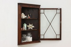 Georgian Antique 1820s Pine Kitchen or Bath Corner Cabinet #56410