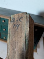 Antique Apothecary 18 Drawer Wood Cabinet Chest Jewelry Box Tool Box Green