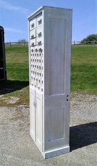 Antique Primitive 42 Drawer Hardware Cabinet One Piece Wall Unit 1950s Rustic