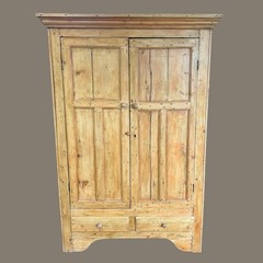 Vintage Irish Scrubbed Pine Cabinet