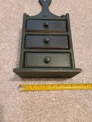 Vintage Wooden 3-Drawer Apothecary Wall Hanging Cabinet Green Cottage Core Decor
