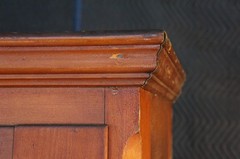 Primitive Antique American Victorian Poplar Closet Cupboard Linen Press Cabinet