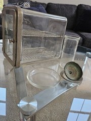 Antique Theo A Kochs Chicago Barber Shop Sterilizer Cabinet Glass & Metal