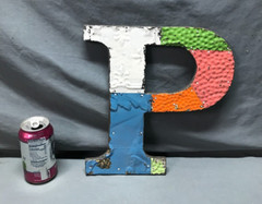 Decorative Salvaged Tin Ceiling 12″ Patchwork Mix Color Letter P Metal 356-25B