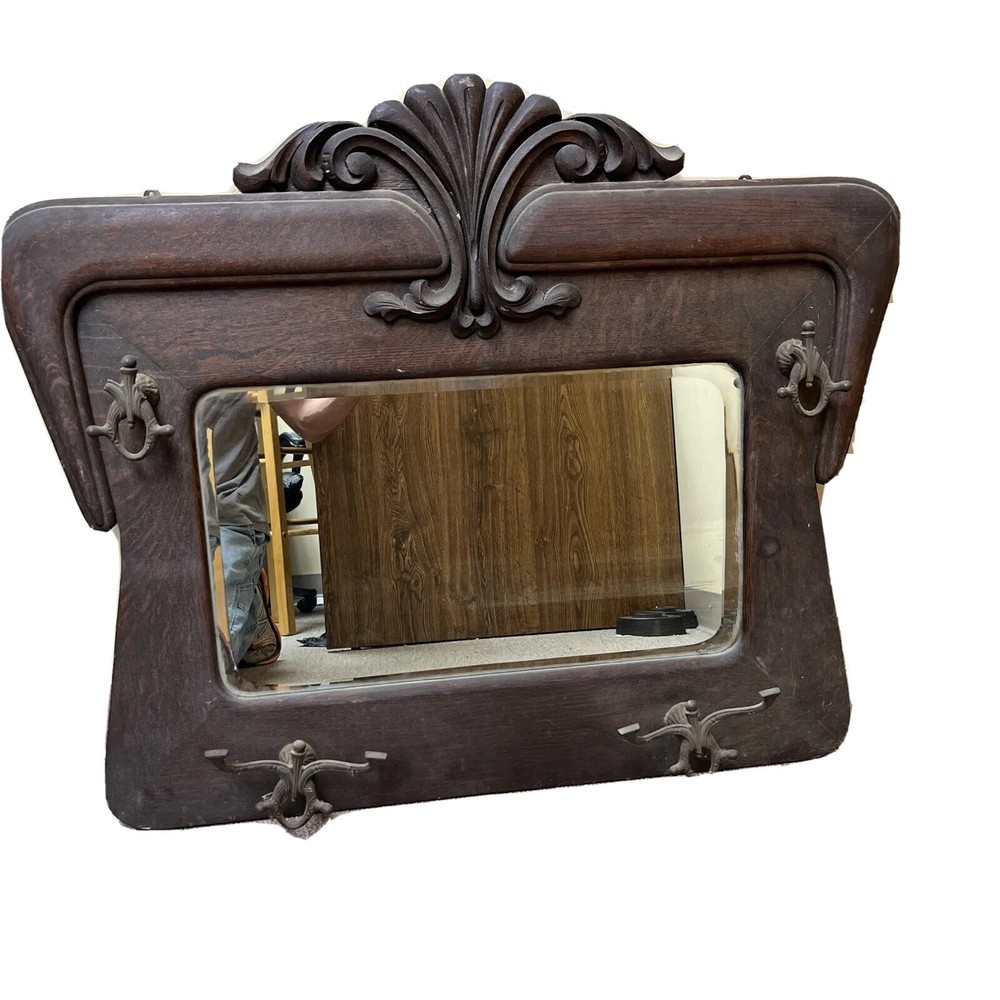 Rare 1880s-early 1900s Antique Mirror 30.5” H X 36.5” W X 4” D *See Description