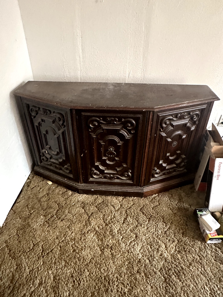 Vintage wood sideboard table with storage