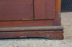 Primitive Antique American Victorian Poplar Closet Cupboard Linen Press Cabinet