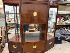 Century Chin Hua Burl Wood Nightstand & Universal Chinoiserie Cabinet Set