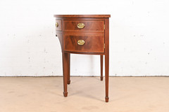 Baker Furniture Federal Inlaid Mahogany and Satinwood Demilune Cabinet