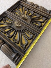 Pair Of Mid Century 1960s Reclaimed Cabinet Doors Yellow Velvet Wood Groovy