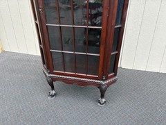 67132 Antique Victorian Mahogany Corner China Cabinet Curio