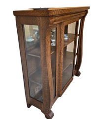 Antique Mission Oak Curio Display Cabinet