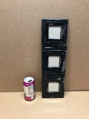 VTG 5×17 Multi Triple Black 3″ Photo Tin Ceiling Metal Picture Frame Old 643-26B