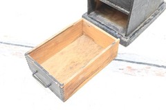 Vintage Primitive Black Wood Apothecary Spice 8 Drawer Wall/Counter Cabinet