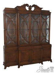 69202: KARGES Colonial Walnut Convex Glass Georgian Style Breakfront