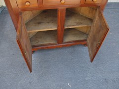 63376 Antique Primitive Pine Country Corner China Cabinet 2 Piece
