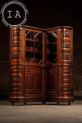 c. 1850 English Mahogany Renaissance Revival Corner Library Cabinet