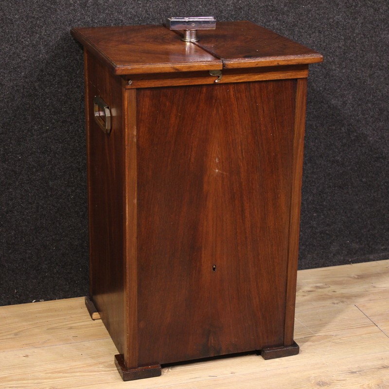 English bar cabinet in walnut wood sideboard glasses bottles 20th century