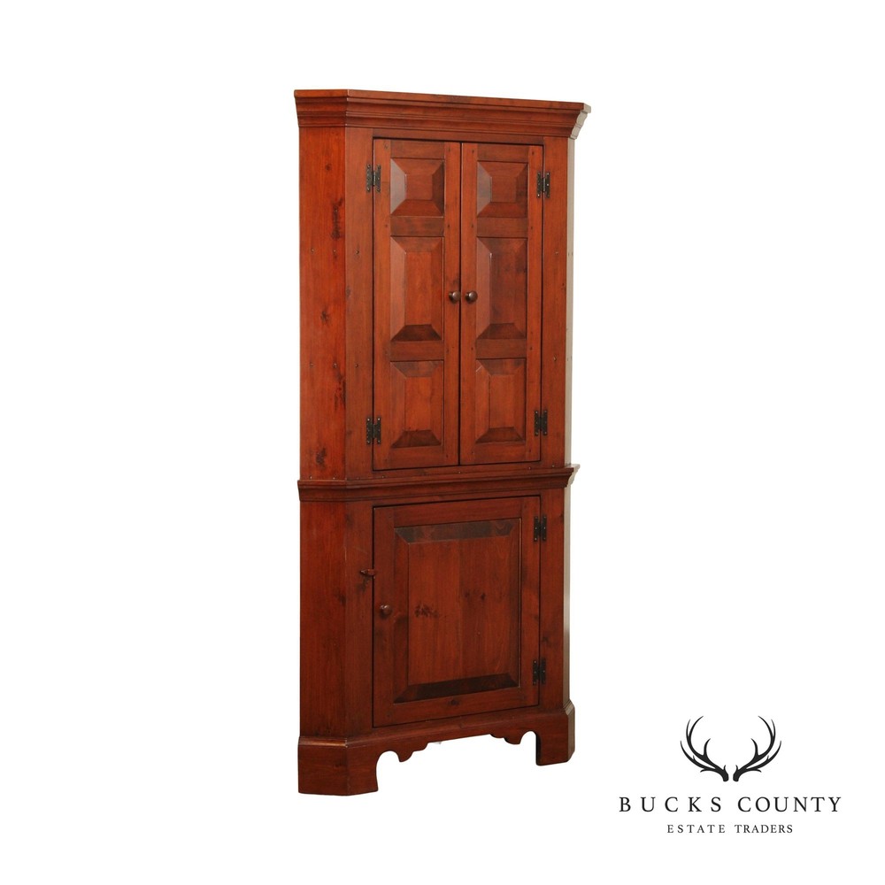 Custom Quality Early American Style Pine Corner Cabinet