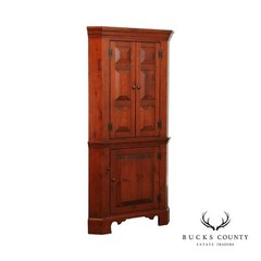 Custom Quality Early American Style Pine Corner Cabinet