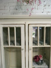 Painted Cottage Shabby Chic French Bookcase / China Hand Made Display Cabinet