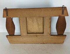 vintage wall hanging cabinet shaving medicine mirror carved wood hooks