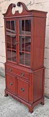 Antique Vintage Mahogany Wood China Cabinet Federal Chippendale Bookcase Hutch