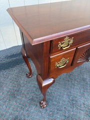 67437 HISTORIC NEW ENGLAND Lowboy with Shell Carving and Ball-and-Claw Feet