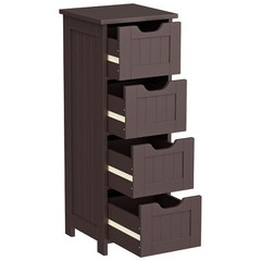 Floor Bathroom Storage Cabinet with Slide Out Drawers for Living Room Brown