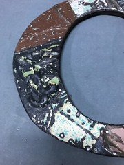 Decorative Salvage Tin Ceiling 12″ Patchwork Metal VTG Letter C Old 293-25B