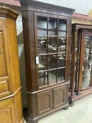 65051 Custom Hand Made Mahogany Corner China Cabinet Curio